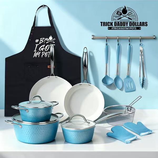 #TRICKIGOTMYPOTS 15 Piece Premium Ceramic Cookware Set